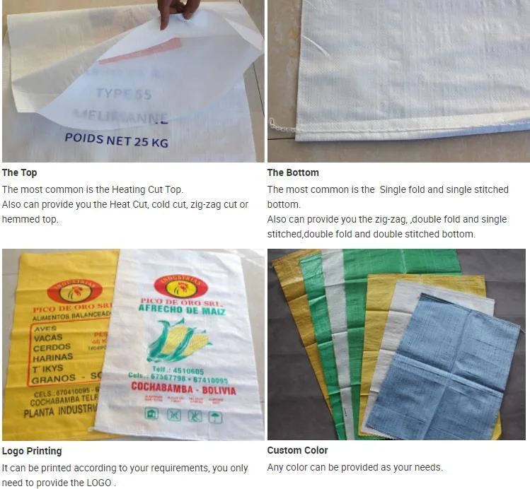 Manufacturer Polypropylene Bag Plastic PP Woven Raffia Bags 25kg 50kg PP Bag PP Reusable Waterproof Liner PP Bag for Sugar Salt Agricultural Cement Sand