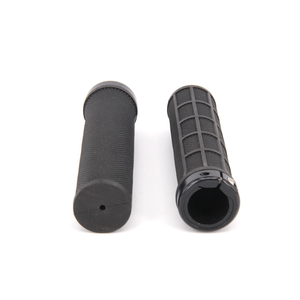 Bicycle Accessories Plastic Rubber Bike Grips with Alloy Ring Lock (HGP-060)