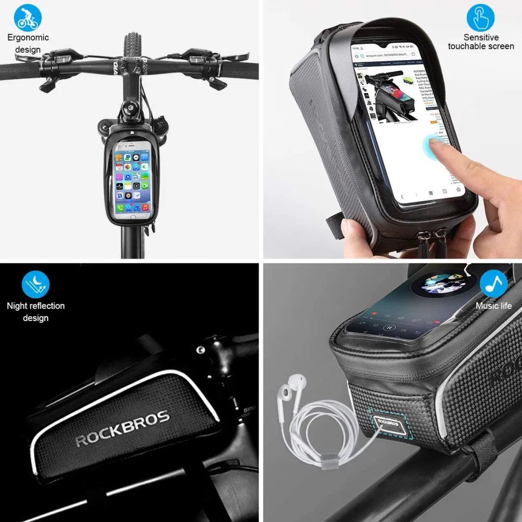 Waterproof Bike Phone Mount Top Tube Bag Phone Case Holder Cycling Pouch Bike Phone Front Frame Bag Bicycle Bag